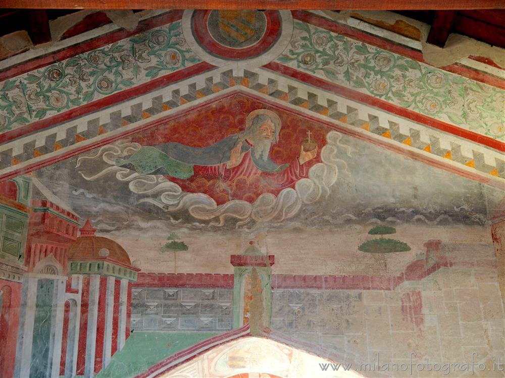Settimo Milanese (Milan, Italy) - God the Father on the triumph arch of the Oratory of St. John the Baptist